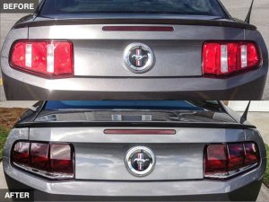 Ford Mustang LED Taillights - Rear - Raxiom - Aero - Black Housing (Smoked Lens) - `10-`12