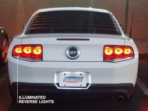 Ford Mustang LED Taillights - Rear - Raxiom - Aero - Black Housing (Smoked Lens) - `10-`12