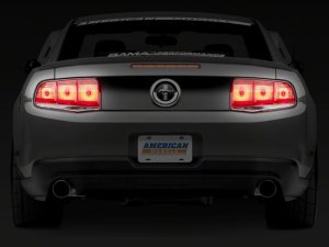 Ford Mustang LED Taillights - Rear - Raxiom - Aero - Black Housing (Smoked Lens) - `10-`12