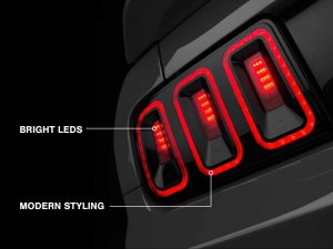 Ford Mustang LED Taillights - Rear - Raxiom - Gen5 - Black Housing (Smoked Lens) - `05-`09