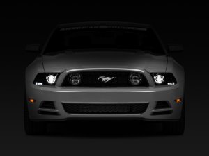 Ford Mustang LED Headlights - Raxiom - Projector, CCFL Halo, LED Accent - Smoked Lens - `13-`14 Ford Mustang LED Headlights - Raxiom - Projector, CCFL Halo, LED Accent - Smoked Lens - `13-`14