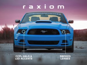 Ford Mustang LED Headlights - Raxiom - Projector, CCFL Halo, LED Accent - Smoked Lens - `13-`14 Ford Mustang LED Headlights - Raxiom - Projector, CCFL Halo, LED Accent - Smoked Lens - `13-`14