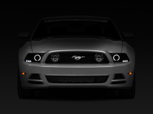 Ford Mustang LED Headlights - Raxiom - Projector, CCFL Halo, LED Accent - Smoked Lens - `13-`14 Ford Mustang LED Headlights - Raxiom - Projector, CCFL Halo, LED Accent - Smoked Lens - `13-`14