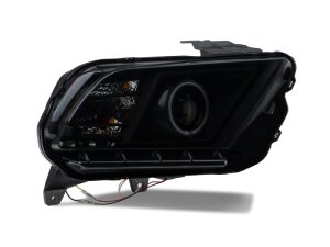 Ford Mustang LED Headlights - Raxiom - Projector, CCFL Halo, LED Accent - Smoked Lens - `13-`14 Ford Mustang LED Headlights - Raxiom - Projector, CCFL Halo, LED Accent - Smoked Lens - `13-`14