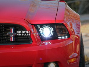 Ford Mustang LED Headlights - Raxiom - Projector, CCFL Halo, LED Accent - Smoked Lens - `13-`14 Ford Mustang LED Headlights - Raxiom - Projector, CCFL Halo, LED Accent - Smoked Lens - `13-`14