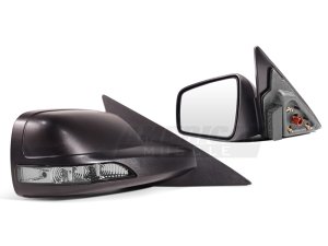 Ford Mustang Side View Mirrors - Driver and Passenger Side - Raxiom - Directional with Turn Signals - Textured Black - `05-`09