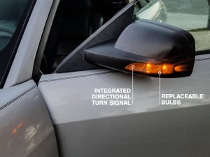 Ford Mustang Side View Mirrors - Driver and Passenger Side - Raxiom - Directional with Turn Signals - Textured Black - `05-`09