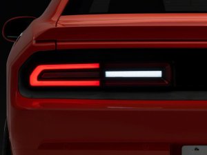 Dodge Challenger LED Taillights - Rear - Raxiom - Sequential Turn Signal, Race Track Inspired - Black Housing, Red Lens - `08-`14