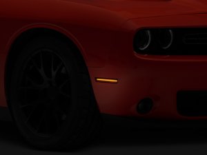 Dodge Challenger Side Marker Lights - Front + Rear - Raxiom - Axial Series LED - Smoked - `15-`23