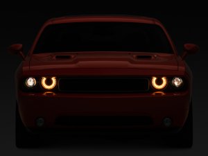 Dodge Challenger Headlights - Raxiom - Halo Projector with Sequential Turn Signals - Black Housing - `08-`14 Dodge Challenger Headlights - Raxiom - Halo Projector with Sequential Turn Signals - Black Housing - `08-`14