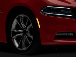 Dodge Charger Side Marker Lights - Front + Rear - Raxiom - Axial Series LED - Clear - `15-`23