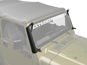 Jeep Wrangler TJ Light Bar Mounting Bracket - Raxiom - Windshield Mount w/ Auxiliary Bracket - Textured Black - `97-`06