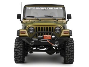 Jeep Wrangler TJ Light Bar Mounting Bracket - Raxiom - Windshield Mount w/ Auxiliary Bracket - Textured Black - `97-`06