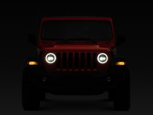 Jeep Wrangler JT LED Headlights - Raxiom - Axial 9-inch Round LED Halo - Black - `18-`22