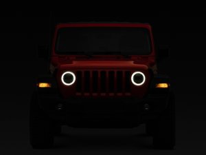 Jeep Wrangler JT LED Headlights - Raxiom - Axial 9-inch Round LED Halo - Black - `18-`22