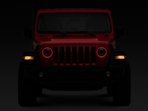 Jeep Gladiator JT LED Headlights - Raxiom - 9-Inch LED Headlights w/RGB Halo - Black Housing - `18-`22 Jeep Gladiator JT LED Headlights - Raxiom - 9-Inch LED Headlights w/RGB Halo - Black Housing - `18-`22