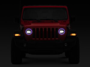 Jeep Gladiator JT LED Headlights - Raxiom - 9-Inch LED Headlights w/RGB Halo - Black Housing - `18-`22 Jeep Gladiator JT LED Headlights - Raxiom - 9-Inch LED Headlights w/RGB Halo - Black Housing - `18-`22