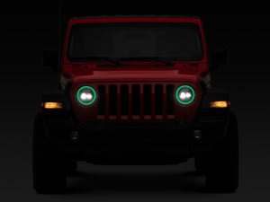 Jeep Gladiator JT LED Headlights - Raxiom - 9-Inch LED Headlights w/RGB Halo - Black Housing - `18-`22 Jeep Gladiator JT LED Headlights - Raxiom - 9-Inch LED Headlights w/RGB Halo - Black Housing - `18-`22