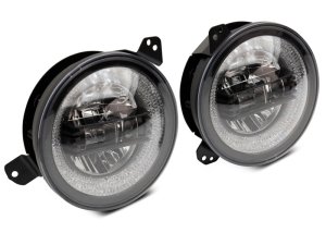 Jeep Gladiator JT LED Headlights - Raxiom - 9-Inch LED Headlights w/RGB Halo - Black Housing - `18-`22 Jeep Gladiator JT LED Headlights - Raxiom - 9-Inch LED Headlights w/RGB Halo - Black Housing - `18-`22