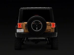 Jeep Wrangler JK LED Taillights - Rear - Raxiom - JL Style - Black Housing, Red Lens - `07-`18