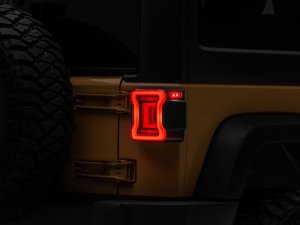 Jeep Wrangler JK LED Taillights - Rear - Raxiom - JL Style - Black Housing, Red Lens - `07-`18 Jeep Wrangler JK LED Taillights - Rear - Raxiom - JL Style - Black Housing, Red Lens - `07-`18