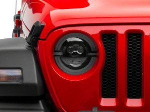 Jeep Wrangler JL LED Headlights - Raxiom - 9-Inch LED Angel Eye - Black Housing - `18-`23