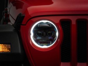 Jeep Wrangler Headlights - Raxiom - Axial Series 9-Inch Angel Eye LED - Black - `18-`23