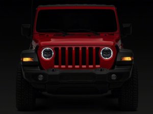 Jeep Wrangler Headlights - Raxiom - Axial Series 9-Inch Angel Eye LED - Black - `18-`23