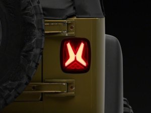 Jeep Wrangler TJ LED Taillights - Rear - Raxiom - Gladiator LED with Smoked Lens - Black Housing - `97-`06