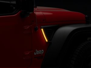 Jeep Wrangler Turn Signals - Front - Raxiom - LED Fender Vent Lighting with DRL - Clear - `18-`23
