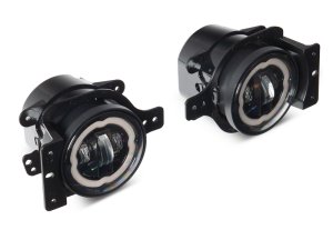 Jeep Wrangler Fog Lights - Raxiom - Axial Series Angel Eye LED - Black - `18-`23