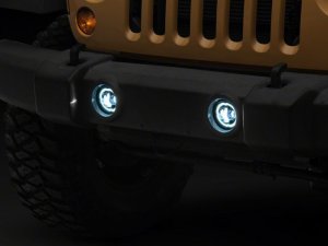 Jeep Wrangler Fog Lights - Raxiom - Axial Series Angel Eye LED - Black - `18-`23