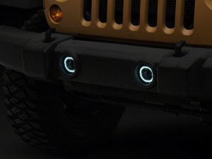 Jeep Wrangler Fog Lights - Raxiom - Axial Series Angel Eye LED - Black - `18-`23