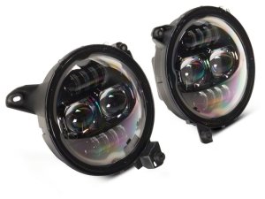 Jeep Wrangler LED Headlights - Raxiom - Axial Series 9-Inch Angel Eye - Black - `18-`23
