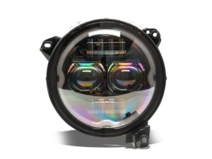 Jeep Wrangler LED Headlights - Raxiom - Axial Series 9-Inch Angel Eye - Black - `18-`23