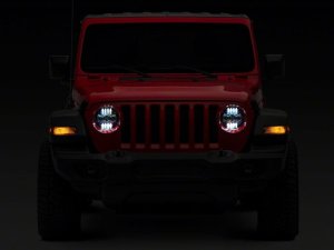 Jeep Wrangler LED Headlights - Raxiom - Axial Series 9-Inch Angel Eye - Black - `18-`23
