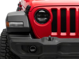 Jeep Wrangler LED Headlights - Raxiom - Axial Series 9-Inch Angel Eye - Black - `18-`23