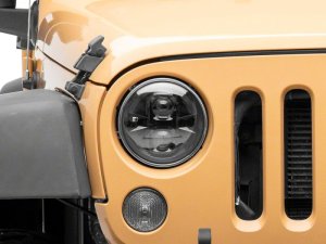 Jeep Wrangler JK LED Headlights - Raxiom - Axial Series DB1 - Black Housing - Clear Lens - `07-`18