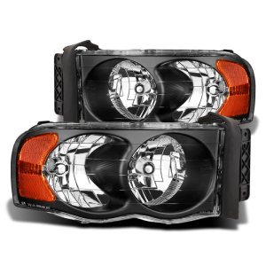 Dodge RAM 1500 LED Headlights - Raxiom - Crystal Headlights - Clear Lens - Black - `02-`05
