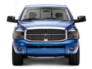 Dodge RAM 1500 LED Halo Projector Headlights - Raxiom - Black Housing with Clear Lens - Black - `06-`08