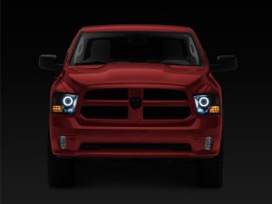 RAM 1500 LED Headlights - Raxiom - Super White LED Halo Projector - Black - `09-`18