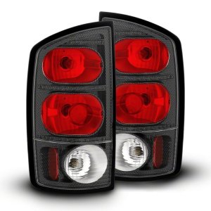 Dodge RAM 1500 Taillights - Raxiom - Axial Series, Carbon Fiber Housing - Red/Clear - `02-`05