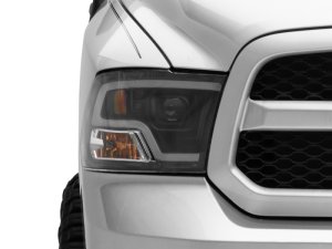 RAM 1500 LED Halo Projector Headlights - Raxiom - Clear Lens - Black - `09-`18