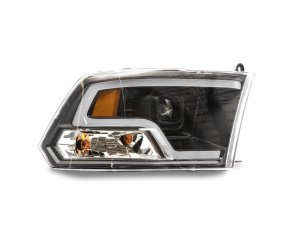 RAM 1500 LED Halo Projector Headlights - Raxiom - Clear Lens - Black - `09-`18