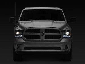 RAM 1500 LED Headlights - Raxiom - Halo with Switchback Turn Signals - Black Housing - `09-`18