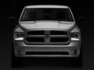 RAM 1500 LED Headlights - Raxiom - Halo with Switchback Turn Signals - Chrome - `09-`18