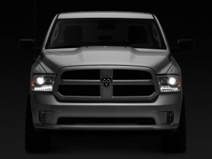 RAM 1500 LED Headlights - Raxiom - Halo with Switchback Turn Signals - Chrome - `09-`18