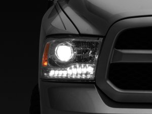 RAM 1500 LED Headlights - Raxiom - Halo with Switchback Turn Signals - Chrome - `09-`18
