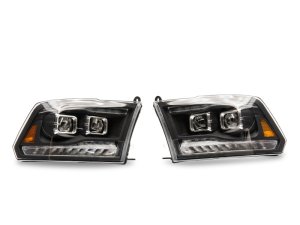 RAM 1500 LED Headlights - Raxiom - Projector with Switchback Turn Signals - Black - `09-`18
