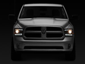 RAM 1500 LED Headlights - Raxiom - Projector with Switchback Turn Signals - Black - `09-`18